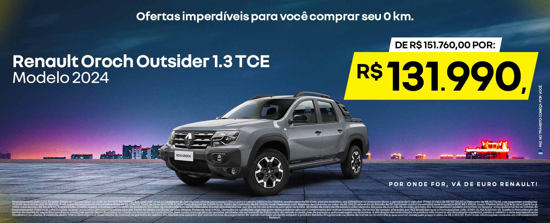 Oroch Outsider 1.3 TCE modelo 2024 - Por R$131.990 - Ribeirão Preto