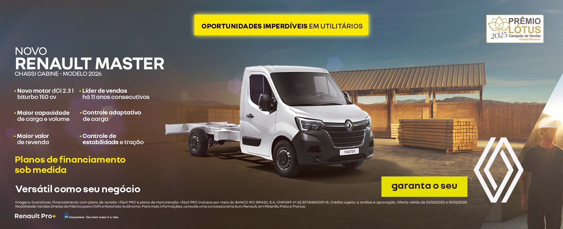 NOVO RENAULT MASTER CHASSI CABINE MODELO 2026