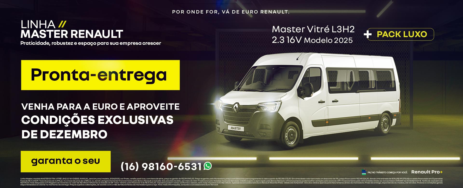 Master Vitré L3H2 2.3 16V 2025 + PACK LUXO - PRONTA ENTREGA 