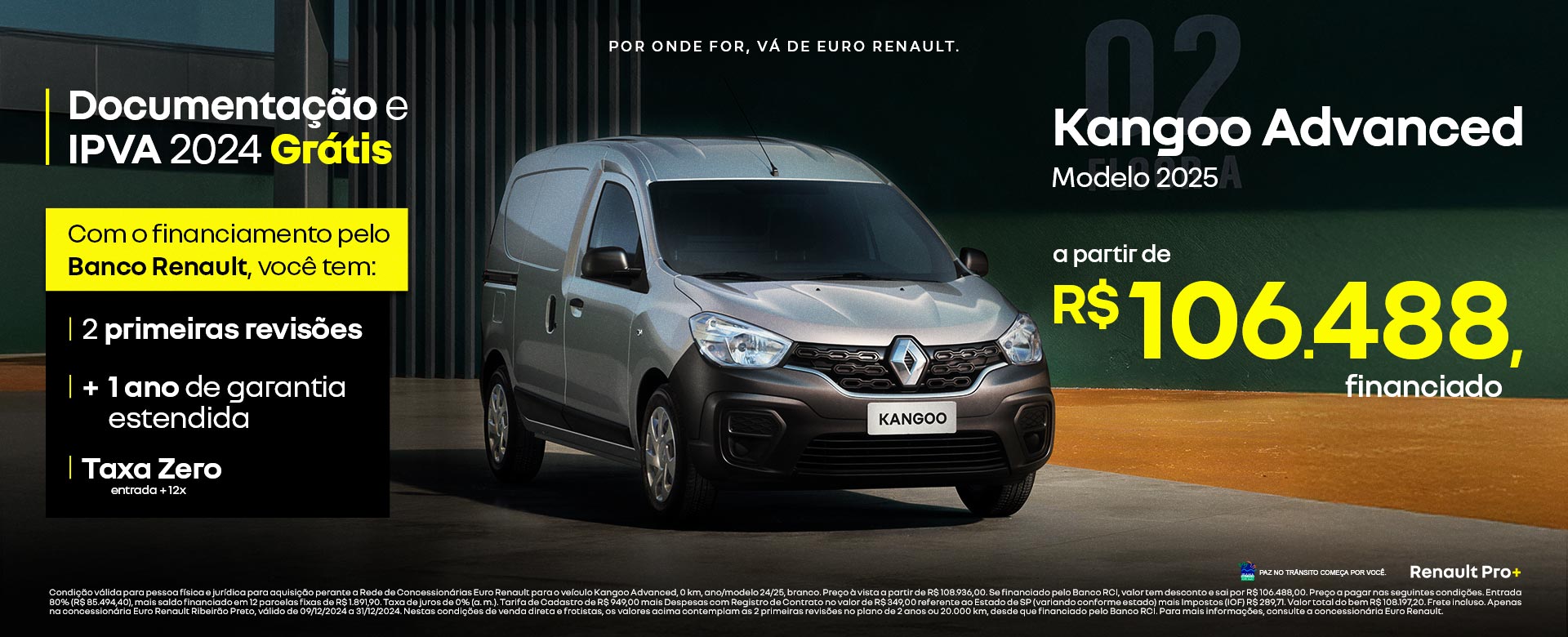 Kangoo Advanced Mod 2025 - a partir de R$ 106.488 financiado - Documentação e IPVA 2024 grátis 