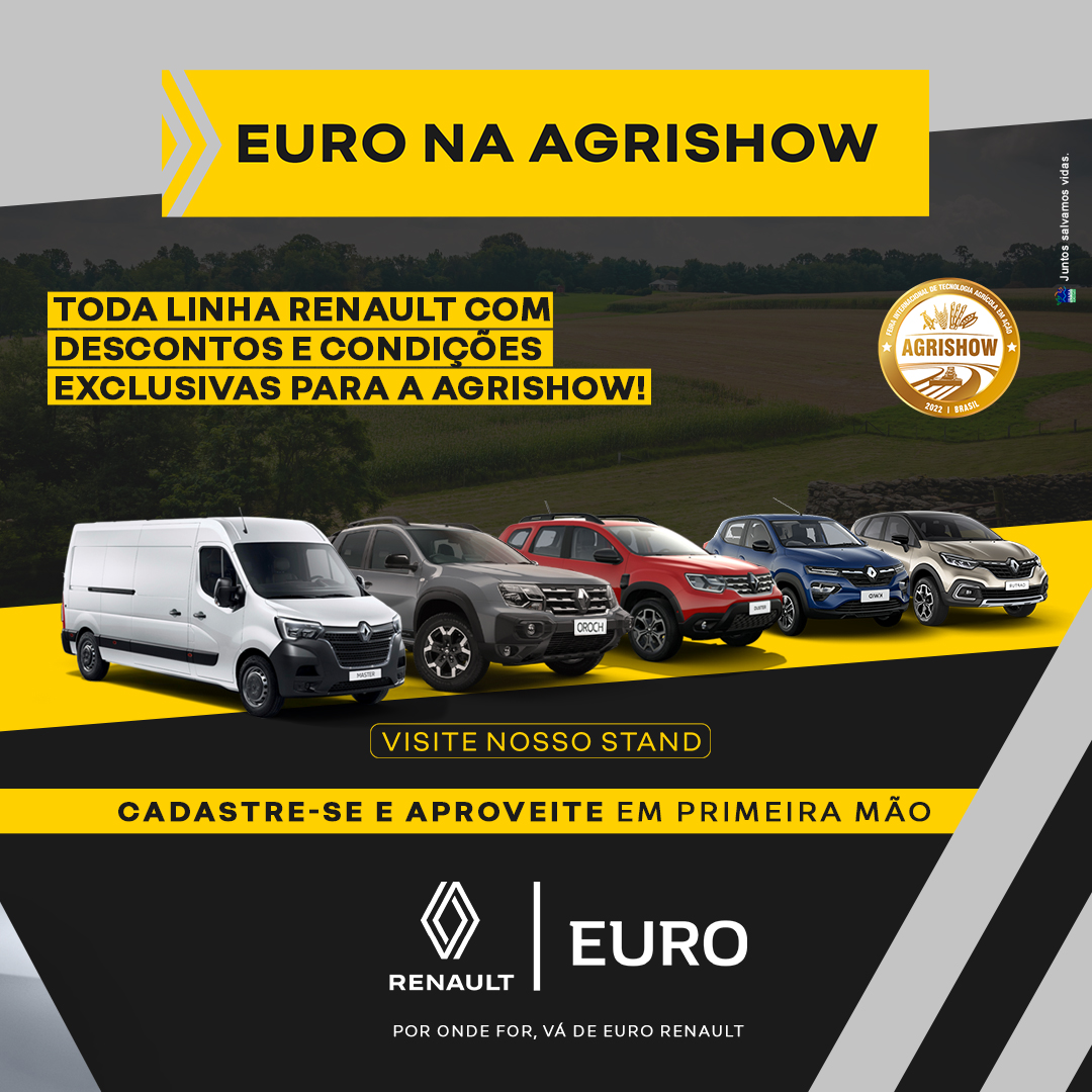  Linha Renault com condições, descontos e negociação exclusiva da Agrishow.